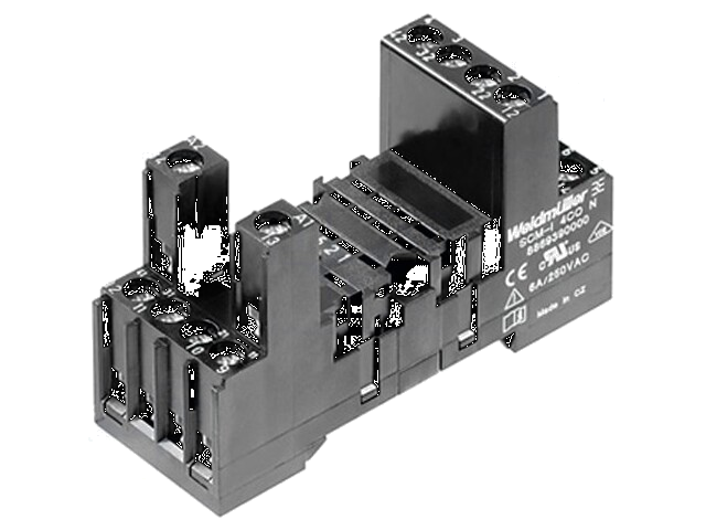 Socket; PIN: 14; 6A; 240VAC; H: 42mm; W: 28mm; op DIN-rail; Serie: RCM Socket; PIN: 14; 6A; 240VAC; H: 42mm; W: 28mm; op DIN-rail; Serie: RCM